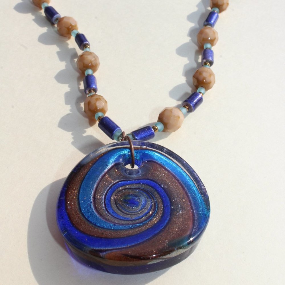Handmade Necklace With Pretty Swirl Pendant